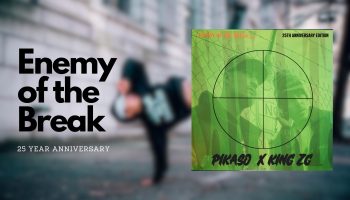 Blog cover art featuring cover art for the re-release of the classic bboy-inspired album "Enemy of the break" by Pikaso and King ZG (formerly P-Kid and Zulu Gremlin).